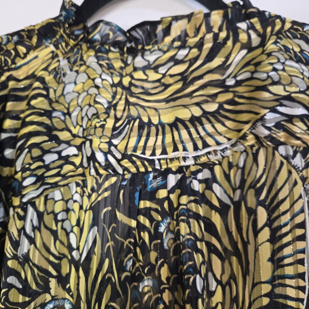 WHBM Women Size XL Elegant Silky Tunic Print Women's Blouse NWT - Picture 8 of 12